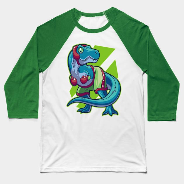 Boxing Rex Baseball T-Shirt by ArtisticDyslexia